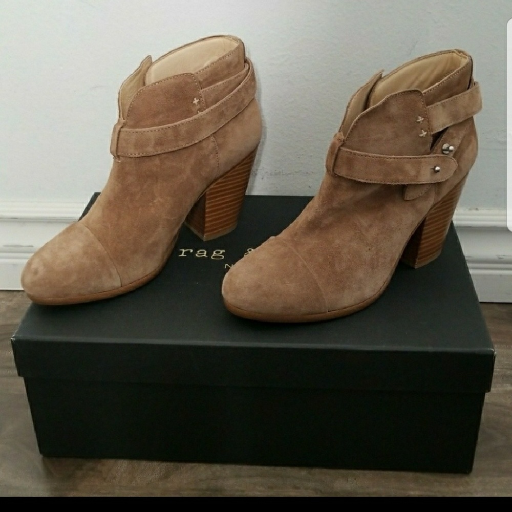 New [Rag & Bone] Harrow Camel Suede Booties Boots - image 1